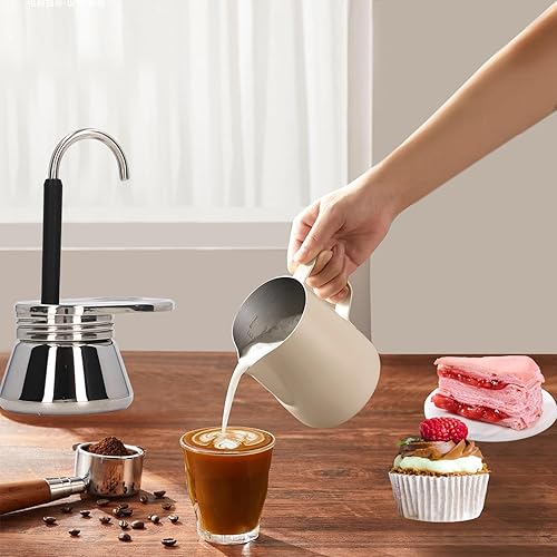 Miniatura 6 de Tissting Estufa de boquilla individual Moka Pot de acero inoxidable, cafetera de espresso, mini estufa de café expreso tipo italiano, cafetera para