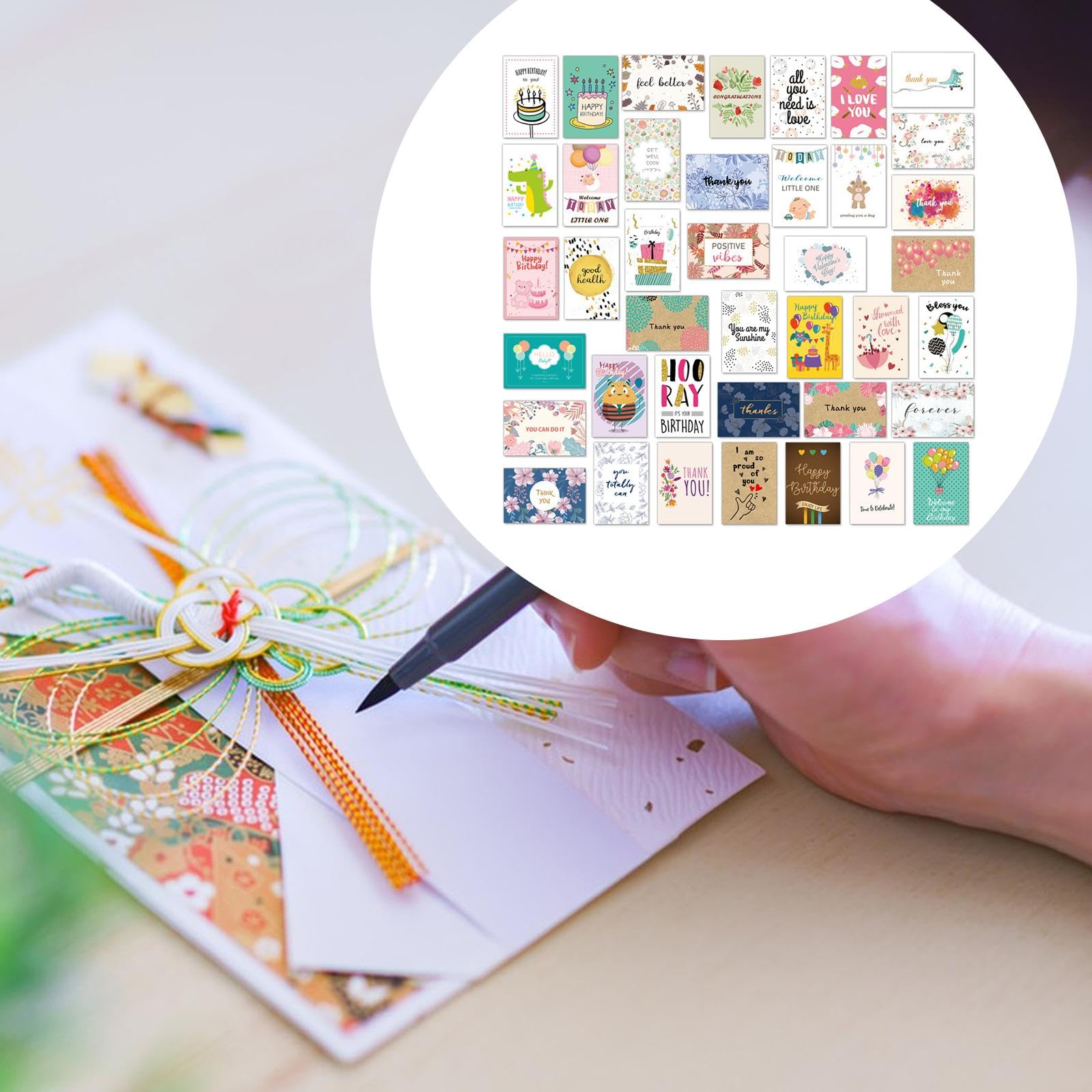MERIGLARE Assortiment de 40 Cartes de Vœux pour Anniversaire, Shower, Félicitations