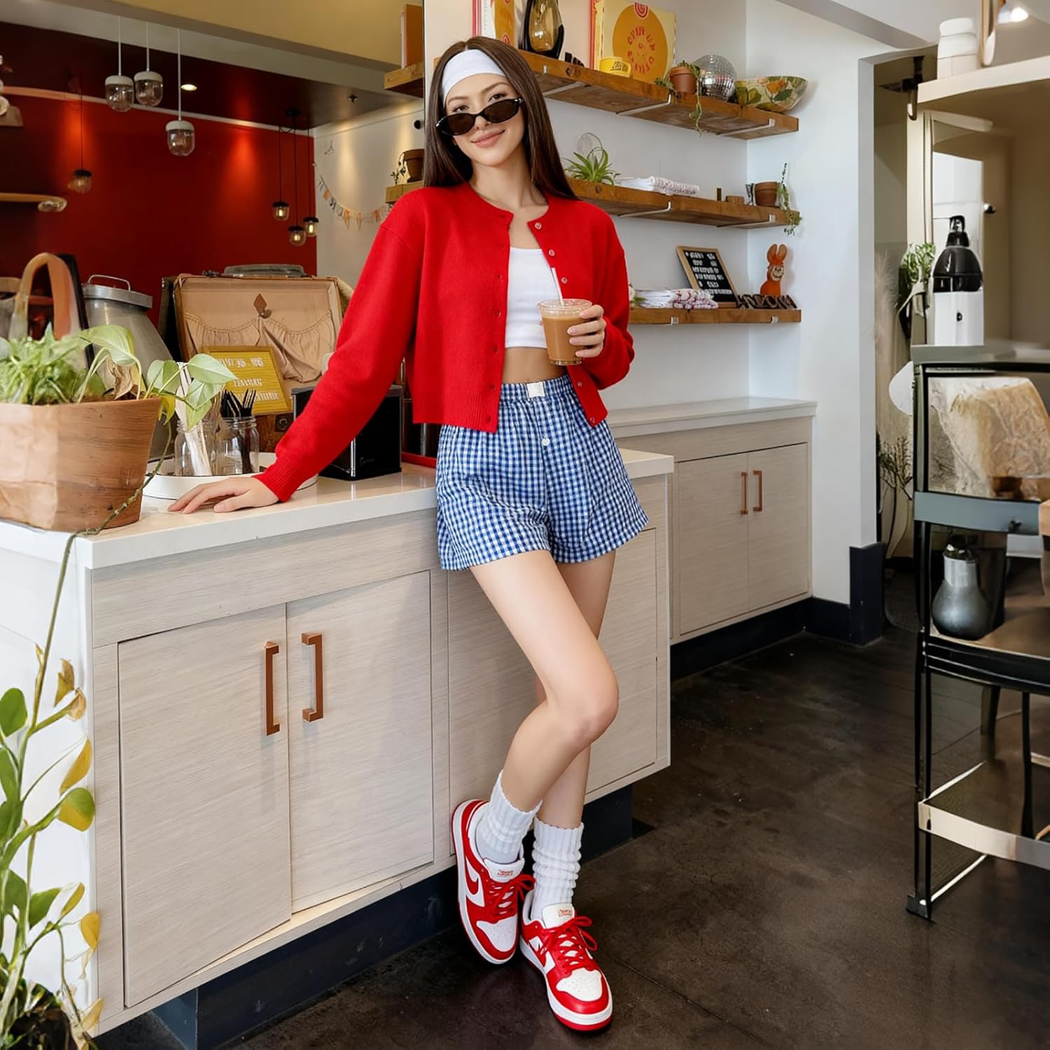 3 Pairs Slouch Socks for Women Soft Mid Calf Rib Scrunch Crew Tube Socks - Image 2