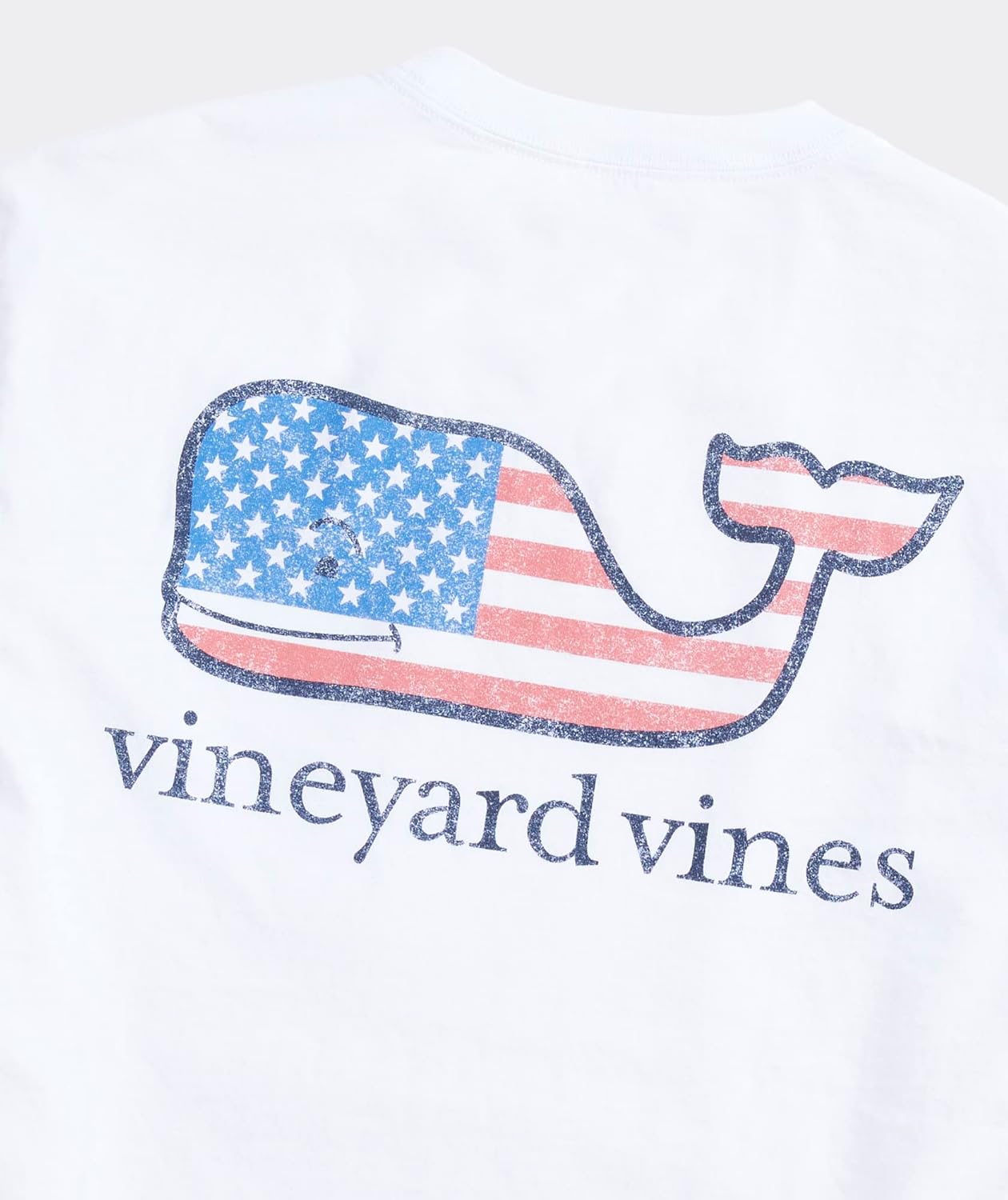 Vineyard Vines Mens Flag Whale Short-Sleeve Pocket Tee - Image 3