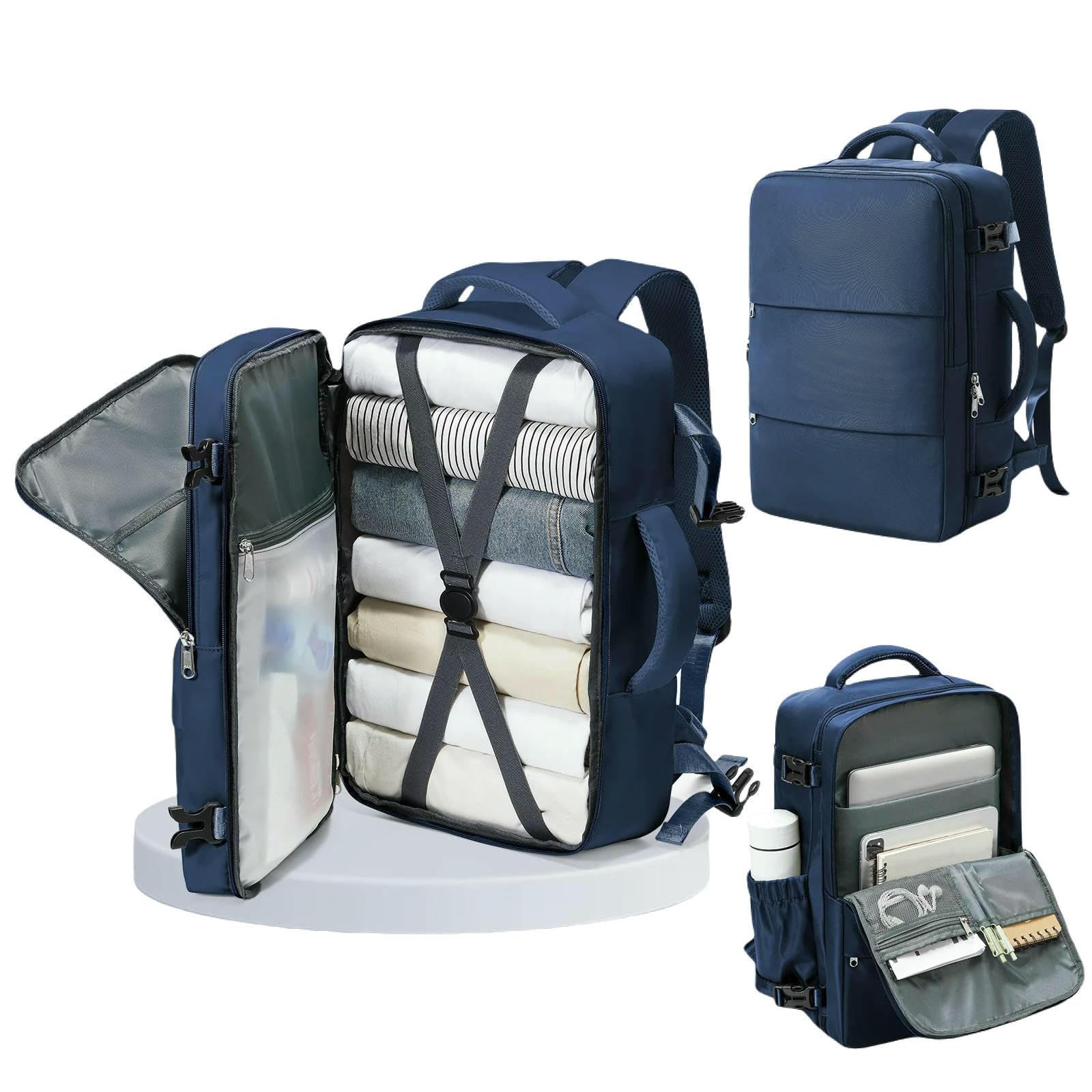 Reisetasche Notebook-Rucksack Für Reisen, 40 X 20 25 cm, Ryanair, Laptoptasche, Herren Und Damen, Business, wasserdichte Kabinentasche, Handgepäck-Rucksack, Schultasche-schwarz