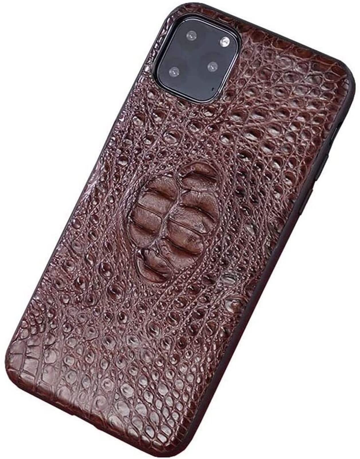 Coque crocodile iPhone 12 Pro Max luxe et cuir marron SCHIK - 8