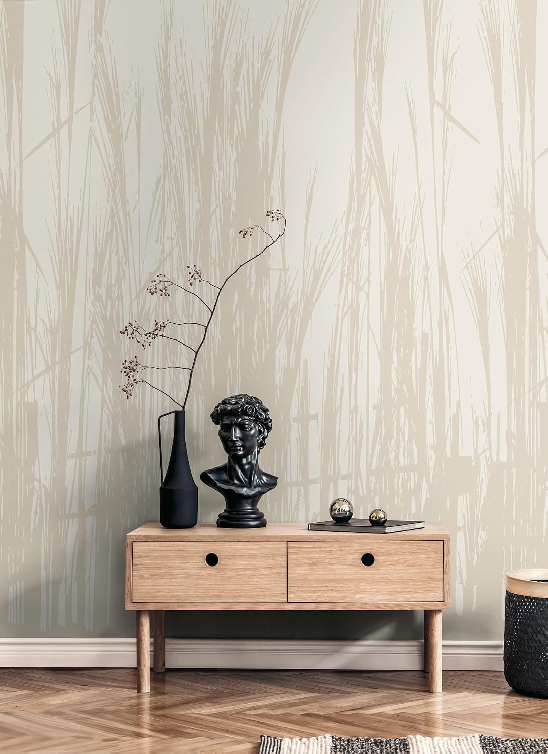 Livingwalls Photo Wallpaper Flowers in Beige - High-Quality Non-Woven Wallpaper 398781 with Motif on 2.12 m x 2.80 m - Made in Germany