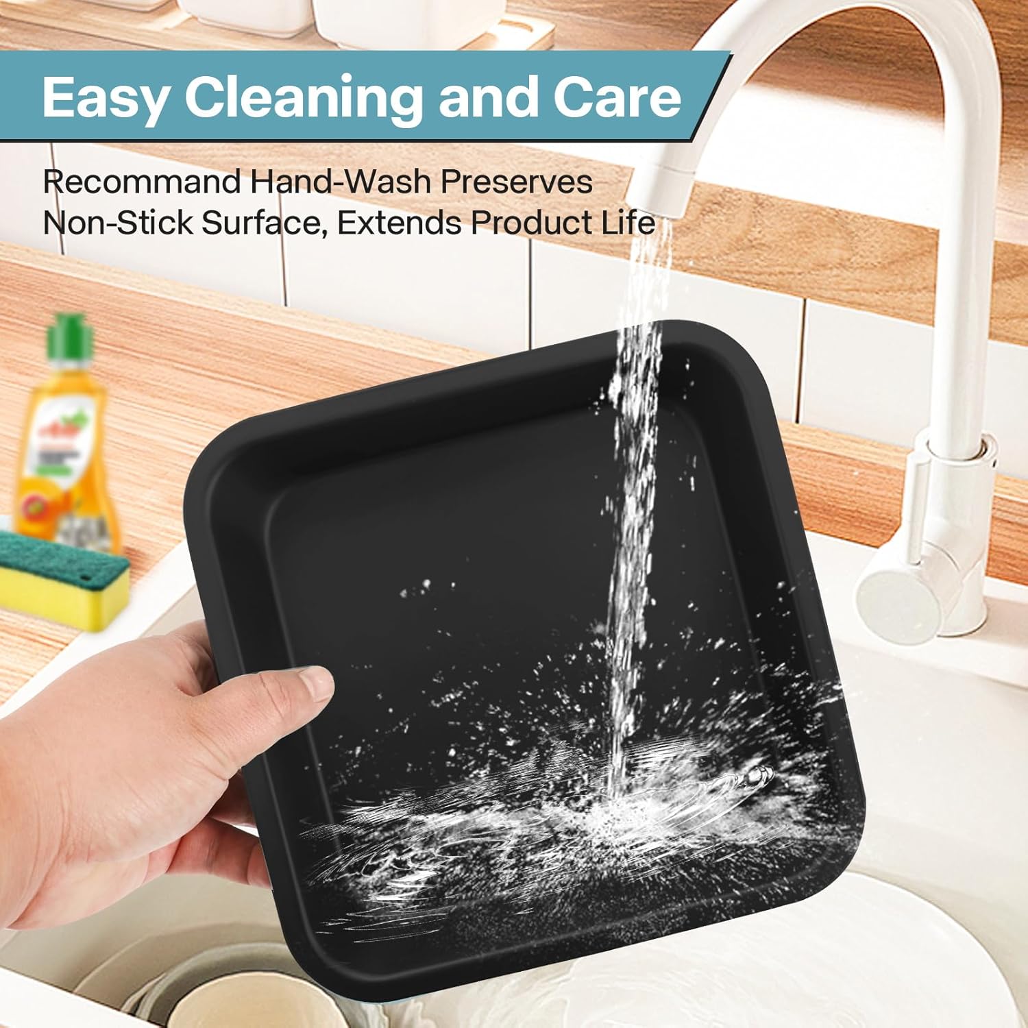 2-Pack 8x8 Square Cake Pan, Nonstick Brownies Square Cake Pan, 8 inch Square Baking Pan for Making Meat Dishes, Square Cake Pan for Beginners, Easy to Clean - Image 8