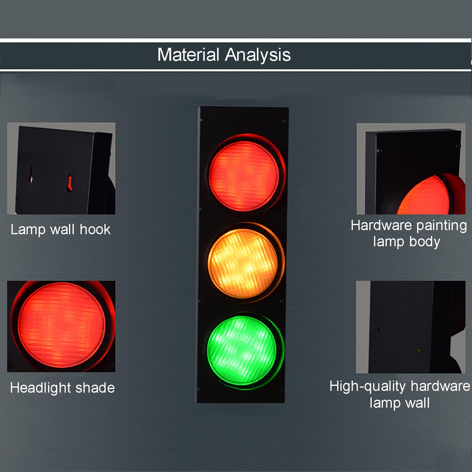 FQWYNMZ Feu Tricolore à 3 Feux, Feu De Signalisation LED, Applique Murale Industrielle Rétro avec Télécommande, Boîtier PC Étanche IP65, Feu Stop Industriel LED, Toile D'araignée