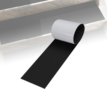 Door Mat Ultra Grip Self-Adhesive Front Door Mat Outside Entrance, EVA Foam Mat 47"x11" Custom Fit Anywhere - Backyard, Doorway, Stairs - Waterproof & All-Weather, Black