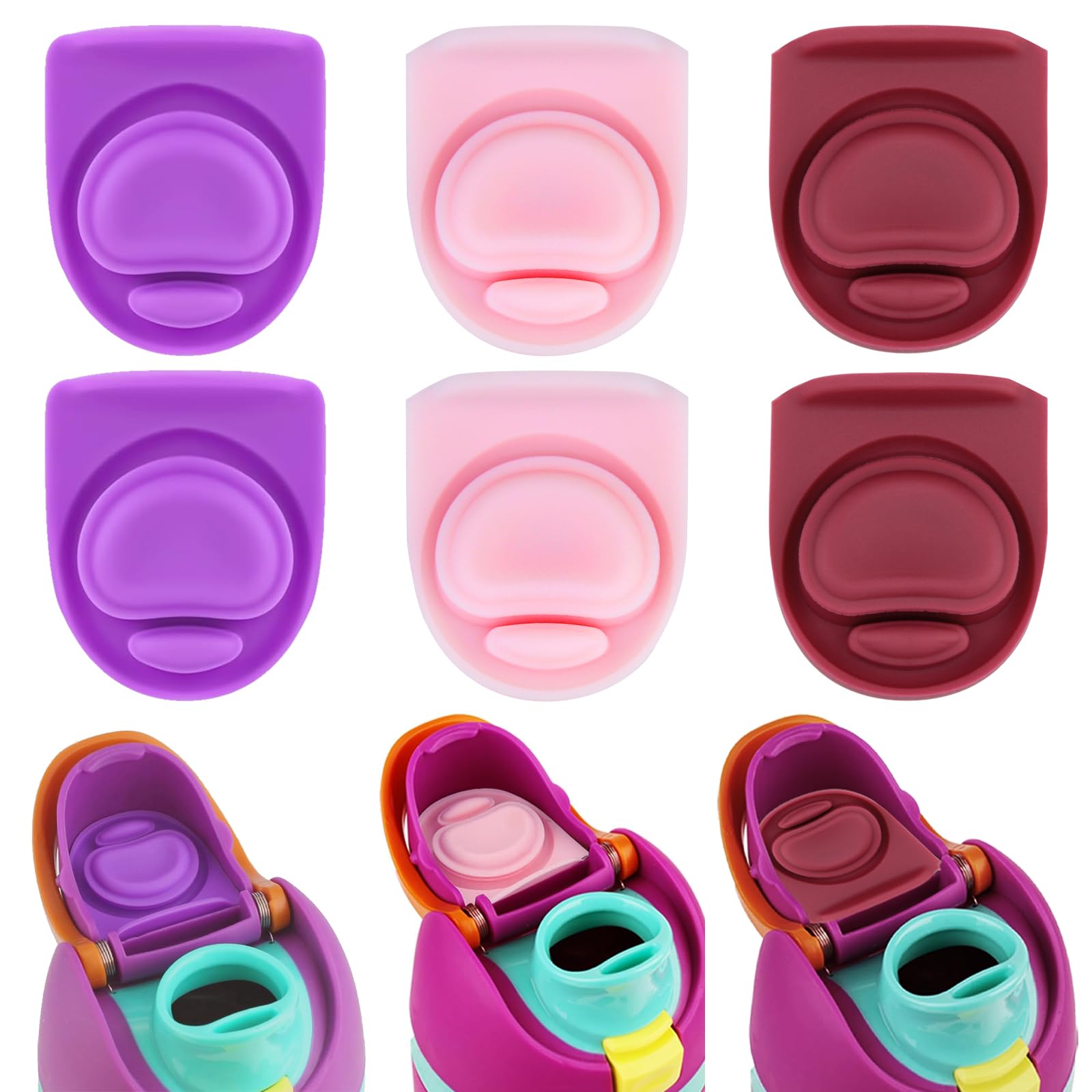 ZONBBEE 6pcs Replacement Silicone Stopper Seal Compatible with Owala FreeSip 24oz 32oz,Water Bottle Lid Insert Cap Rubber Seal Parts for Owala 16/19/24/32/40oz Spout Gasket Mouthpiece Accessories QWQ1