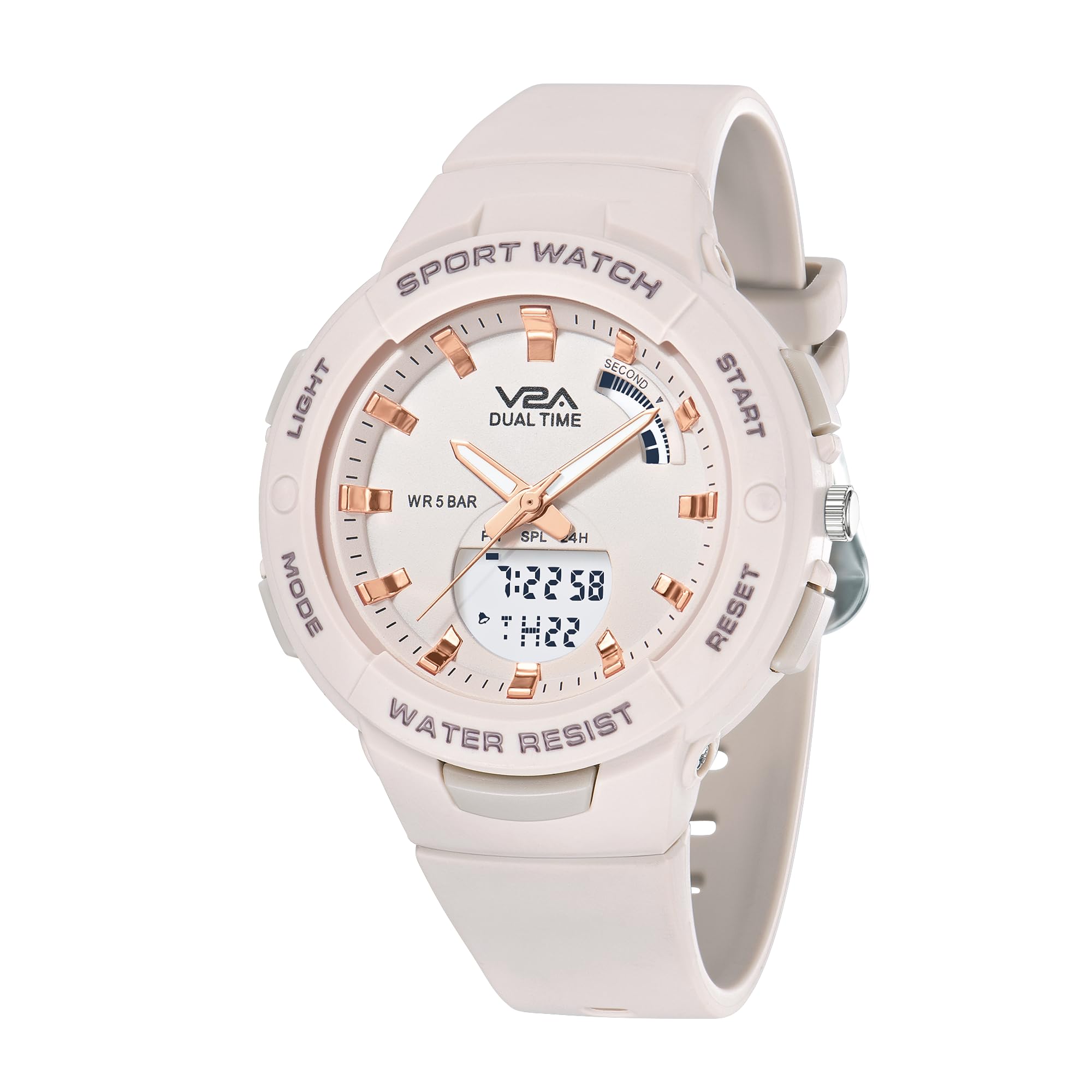 Analog Digital Waterproof Fashion Sports Watch with Backlight Alarm Stopwatch for Women and Girls