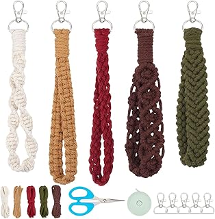 INFUNLY 5 Set Colorful Macrame Cord Knotting Kits for Adults DIY Macrame...