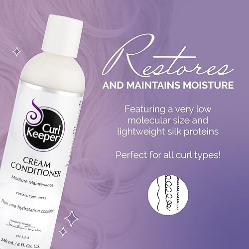 Miniatura 2 de Curl Keeper Acondicionador en crema para cabello rizado, 8 onzas líquidas, acondicionador diario ligero para todo tipo de rizos, hidratante y