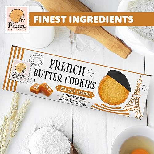 Miniatura 4 de Pierre Biscuiterie Galletas de mantequilla francesa con caramelo de sal marina 529 onzas paquete de 3