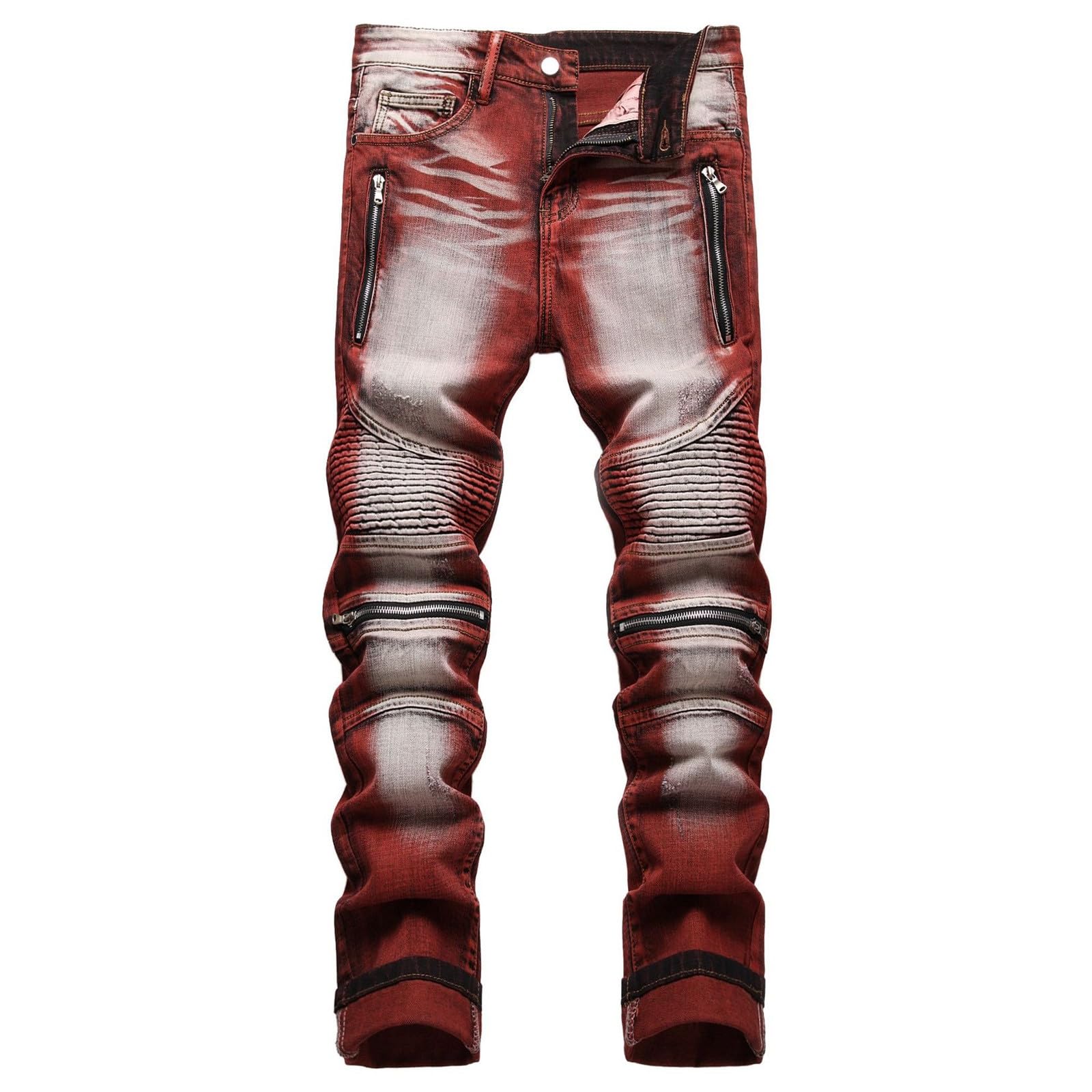 Genérico Pantalones para Hombre Pantalones Chinos Slim para Hombre Rasgados Desgastados Desgastados Ajustados Uso Diario Vaqueros De Corte Regular Vaqueros Elásticos De Corte Recto