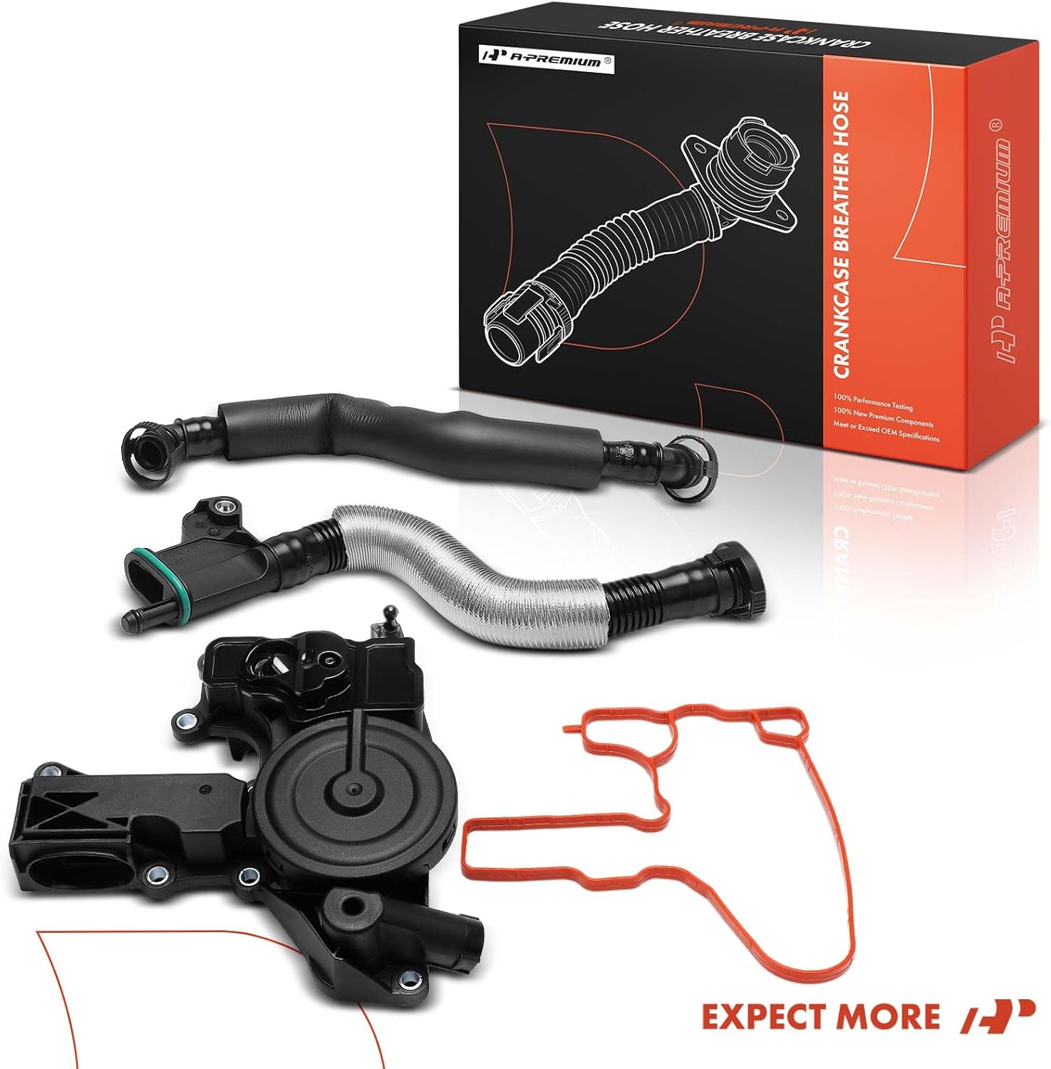 A-Premium Engine Crankcase Breather Hose Compatible with Volkswagen Jetta Passat GTI 2008, Eos 2009-2010 & Audi A3 2008, TT 2009, TT Quattro 2009-2010, 2.0L