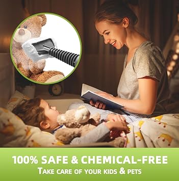 Handheld Steam Cleaner, Pressurized Multi-Surface Steam Shot with 13 Accessories, Safety Lock, Steamer for Cleaning Floor, Upholstery, Grout, Windows, Couch and Car (Black)