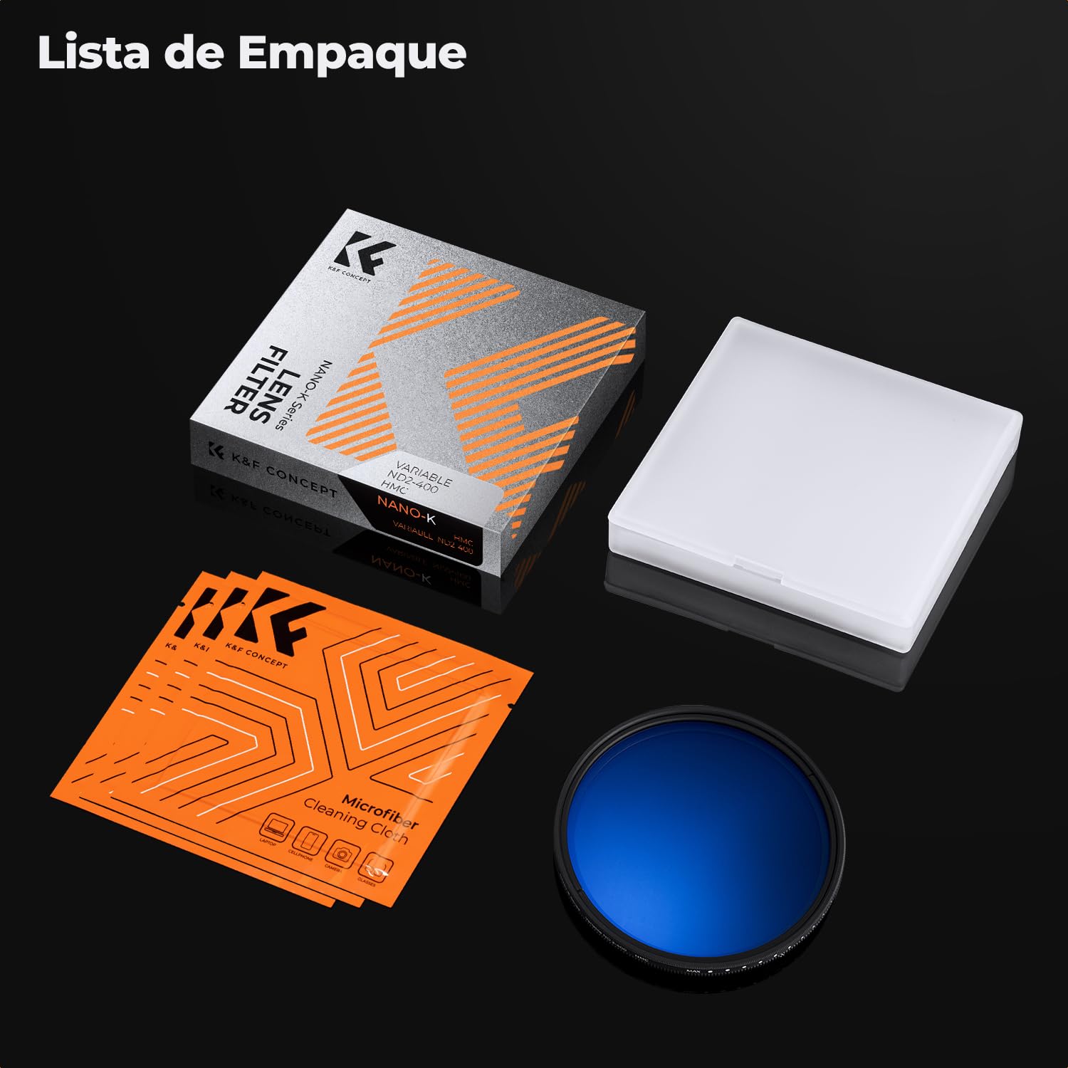 K&F Concept Nano-K Filtro Variable ND2-400 (1-9 Pasos) de Rosca Vidrio óptico con Nano-Revestimiento de 18 Capas para Objetivo 72mm