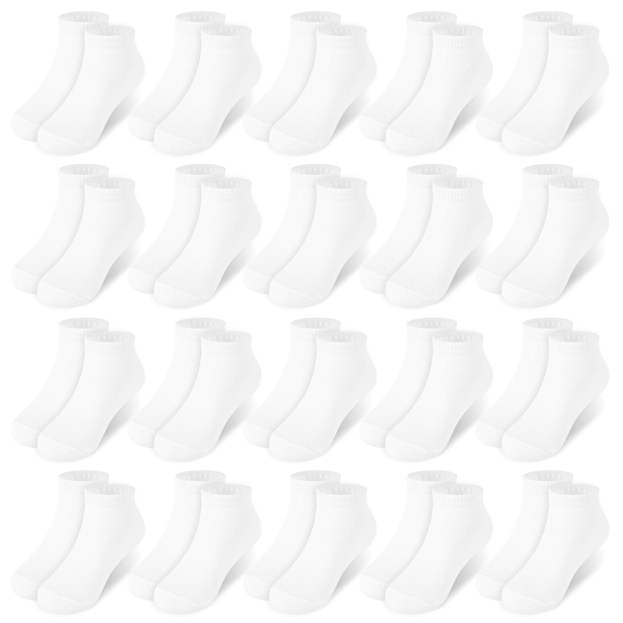 20 Pairs Boys Ankle Socks, Unisex Low Cut School Socks Ages 1-14