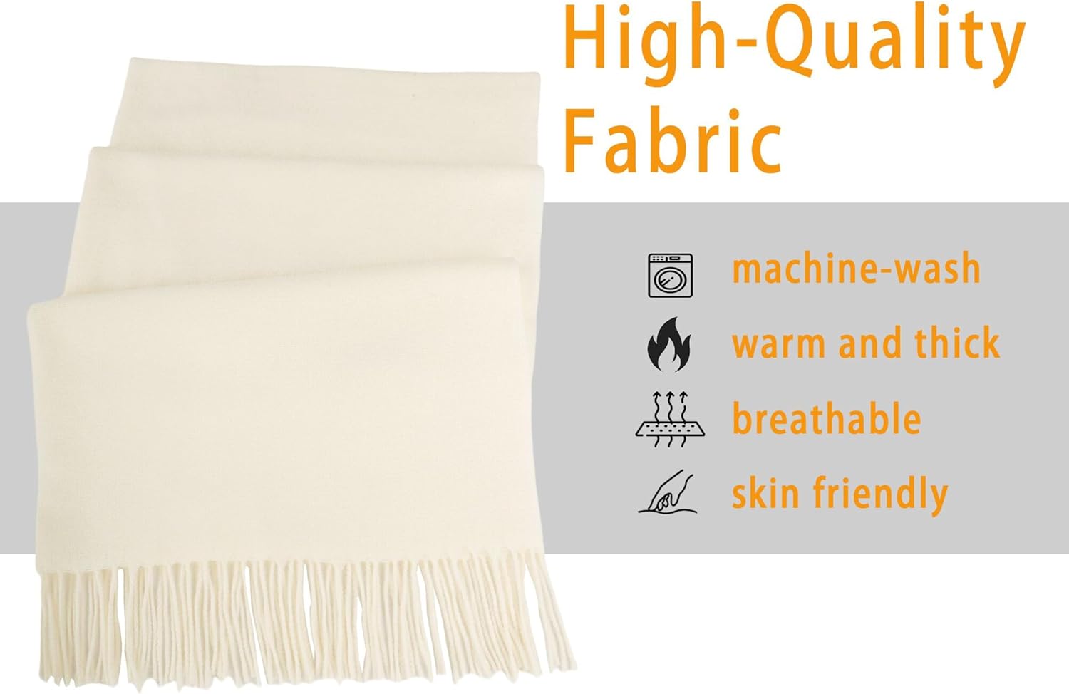 Women Winter-Warm Scarf - Soft Feel-Tassel-Long Shawl Cold Weather Scarves image 4