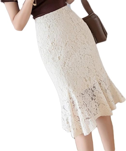 Amazon.co.jp: [KAPE1] レース タイト スカート 膝丈 レディース  