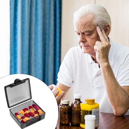 Miniatura 6 de Pastillero pequeño de 6 piezas, organizador de píldoras de viaje, contenedor portátil de almacenamiento de píldoras, mini estuche de píldoras para