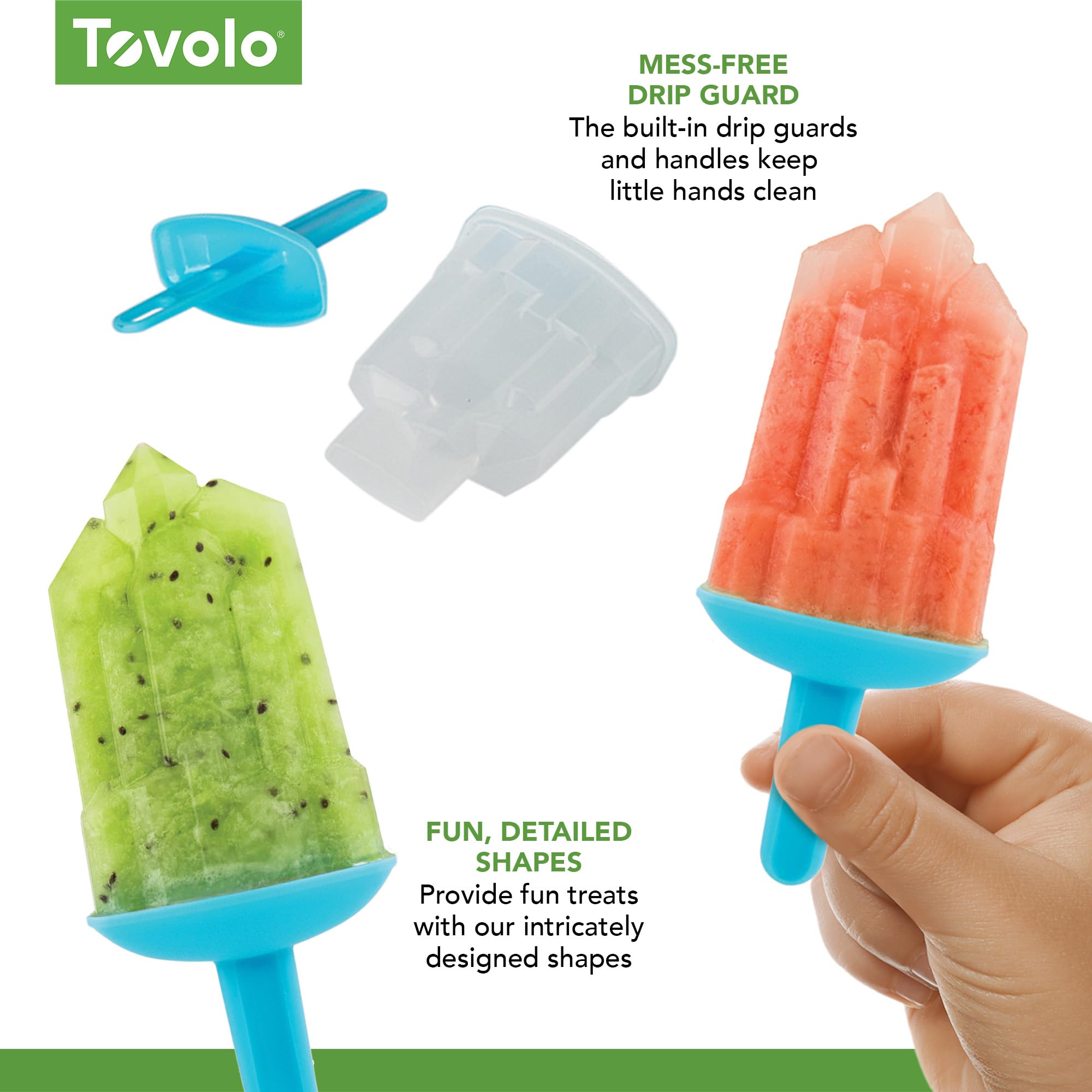 Compra Tovolo 81-34518 Moldes De Gemas Con Palitos Para Hacer Hielo, Sin BPA, Aptos Para Lavavajillas, Para Paletas De Jugo Caseras, Juego De 5 Paletas Con Soporte En