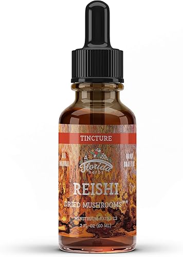 Tintura Reishi, extracto orgánico de hongos Reishi (Ganoderma Lucidum) Suplemento de hongos secos, sin OMG en glicerina vegetal orgánica prensada en