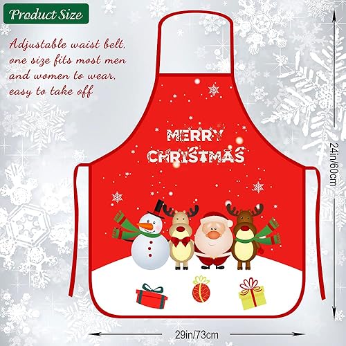 Miniatura 2 de Nialnant 3 delantales de Navidad, delantales de cocina de vacaciones, Papá Noel, alce, patas de elfo, muñeco de nieve, decoración de Navidad para