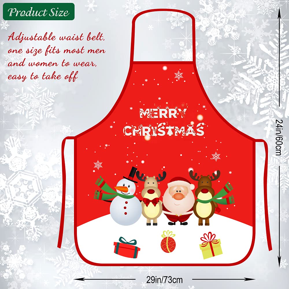 Nialnant Delantal de Navidad, 3 delantales de cocina de Navidad con Papá Noel, alce y muñeco de nieve, delantal de correa ajustable para el cuello para Acción de Gracias, Navidad