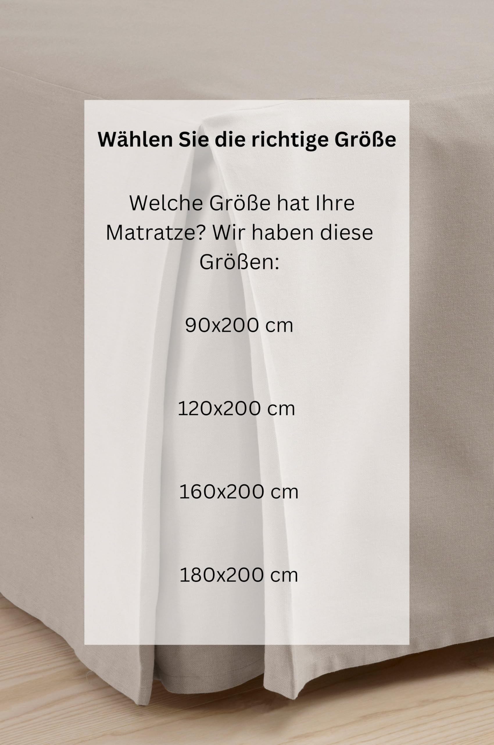 Jotex Colour Betthusse Bettrock 100% Bio-Baumwolle Höhe 60 cm Graubeige 160 x 200 cm