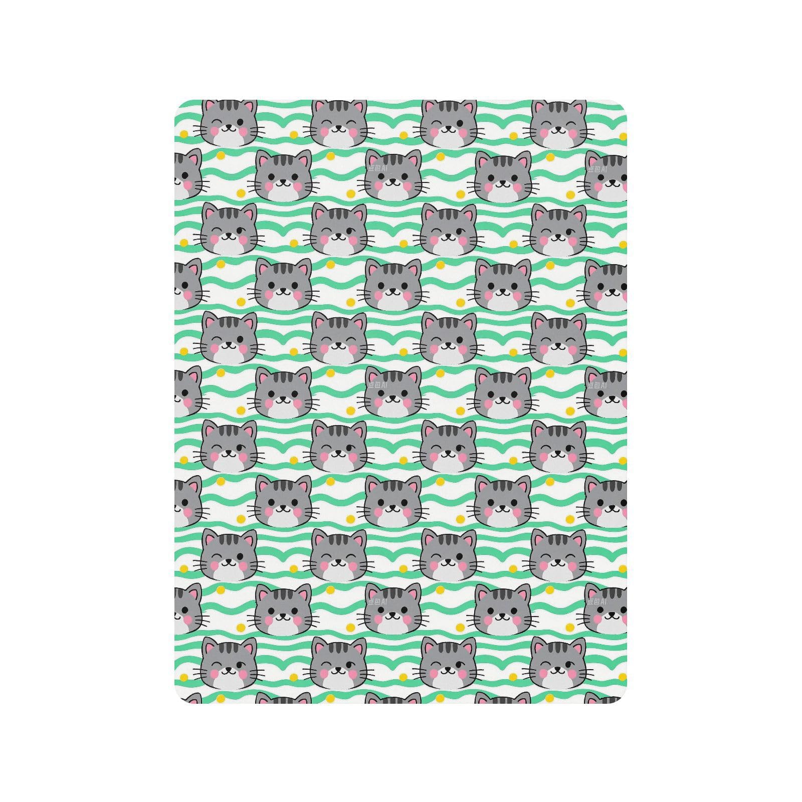 Sábanas para cuna de bebé de dibujos animados de gato gris para niños y niñas, sábana suave de algodón para cuna de niño y niña, para decoración de guardería, 1 paquete de cuna de acolchonado