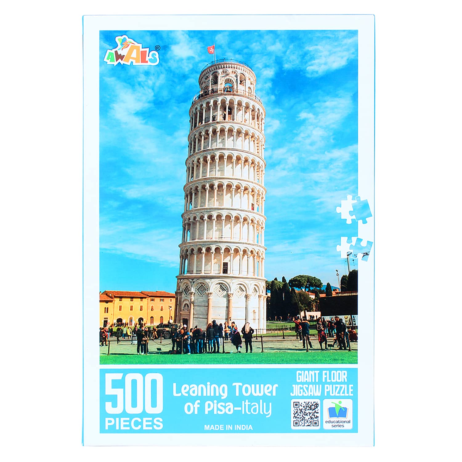 Supermarche Giant Floor Jigsaw Puzzle Fun Puzzles for Kids for Age 10+ and for Adults Educational 500 Pieces Puzzle Games for Focus, Memory Building, Mental Boost (Tower of Pisa Italy)