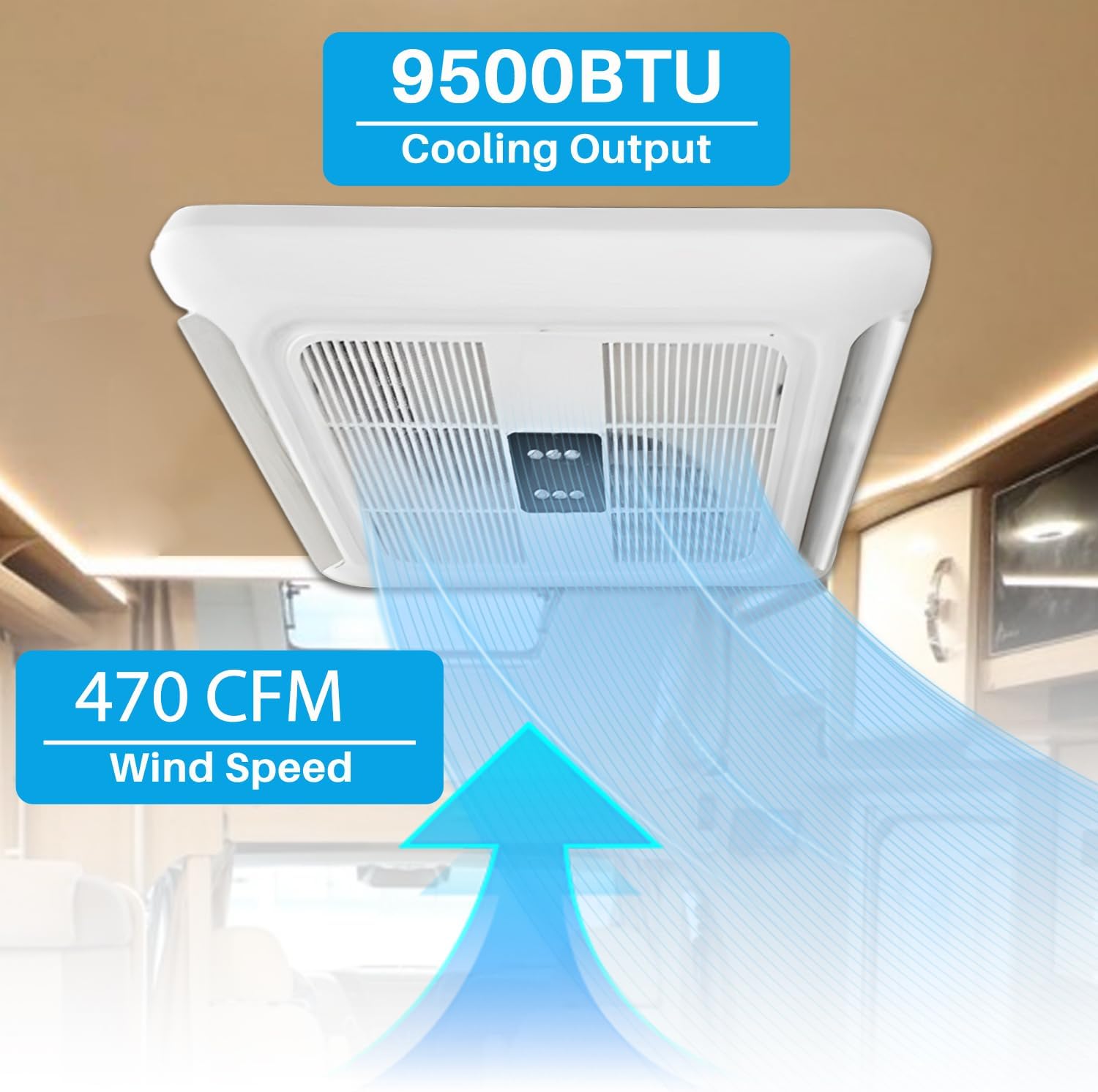 12V RV Air Conditioner,12000BTU 12 Volt Rooftop AC Unit Campervan APU Air Conditioner, with Brushless Compressors 12 Volt AC for Motorhome, Recreational Vehicle,Caravan, Campervan,Camper
