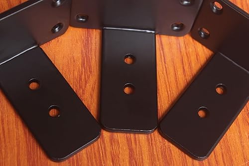 Vista 152 de Paquete de 16 soportes de estante en L ocultos negros de 6 pulgadas (1/5 pulgadas de grosor) soportes flotantes de hierro para estantes industriales