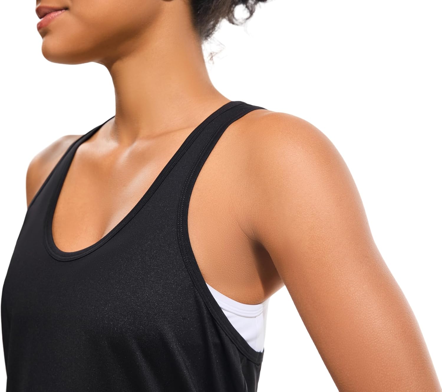 JOYSPELS Workout Tank Tops for Women, Ice Silk Quick Dry Athletic Running Shirts, Loose Fit Racerback Gym Tops - Image 3