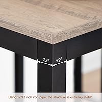 Vista 8 de HOOBRO Bar Table and Chairs Set, 47.2” Rectangular Pub Table with 2 Stools for Small Space, High Top Table, 3-Piece Breakfast Set, Sturdy Metal