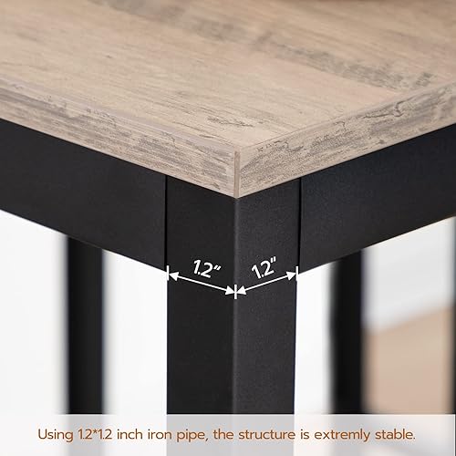 Miniatura 8 de HOOBRO Bar Table and Chairs Set, 47.2” Rectangular Pub Table with 2 Stools for Small Space, High Top Table, 3-Piece Breakfast Set, Sturdy Metal