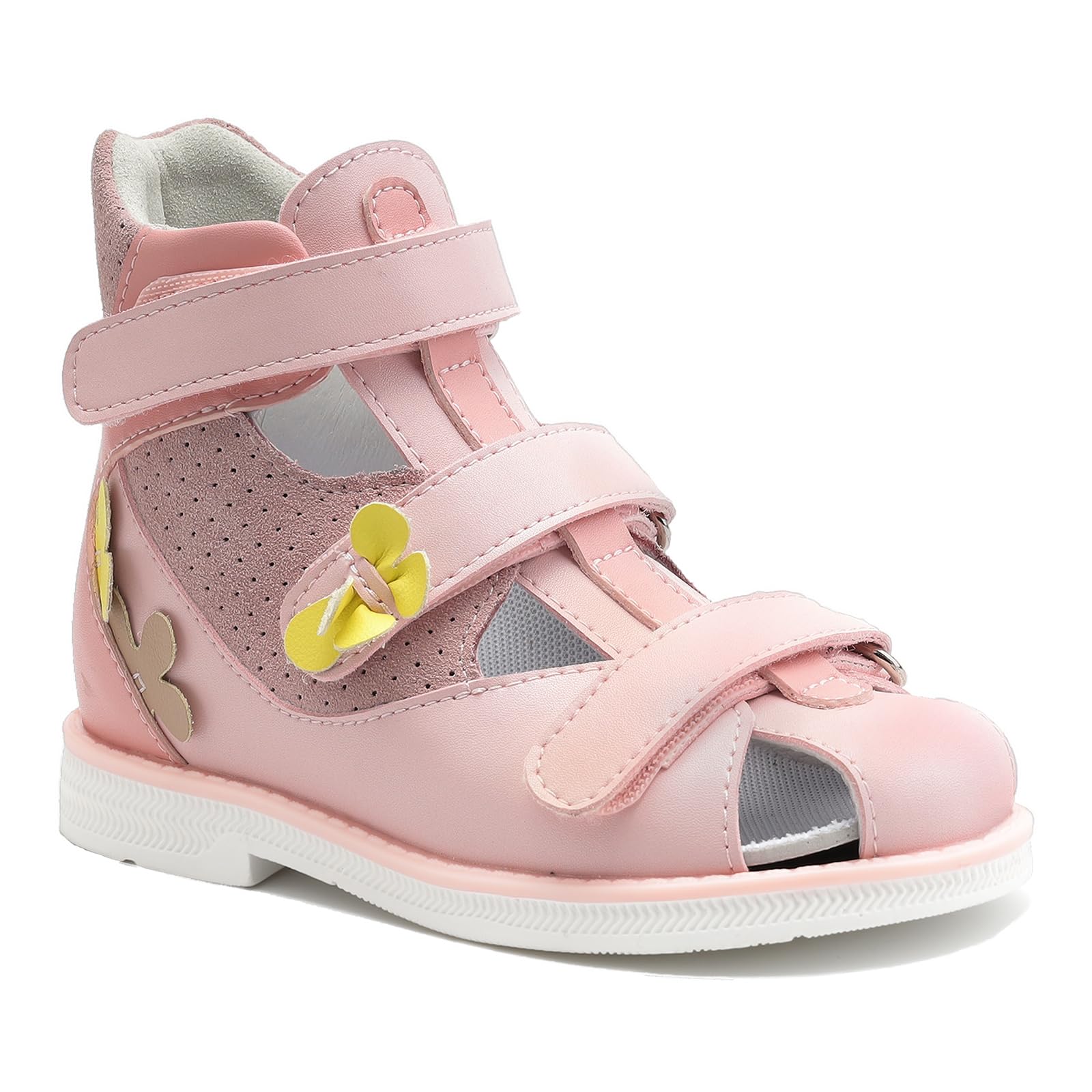 Sandalias ortopédicas para niños con soporte para arco y tobillo, zapatos cerrados con espalda alta para niños pequeños