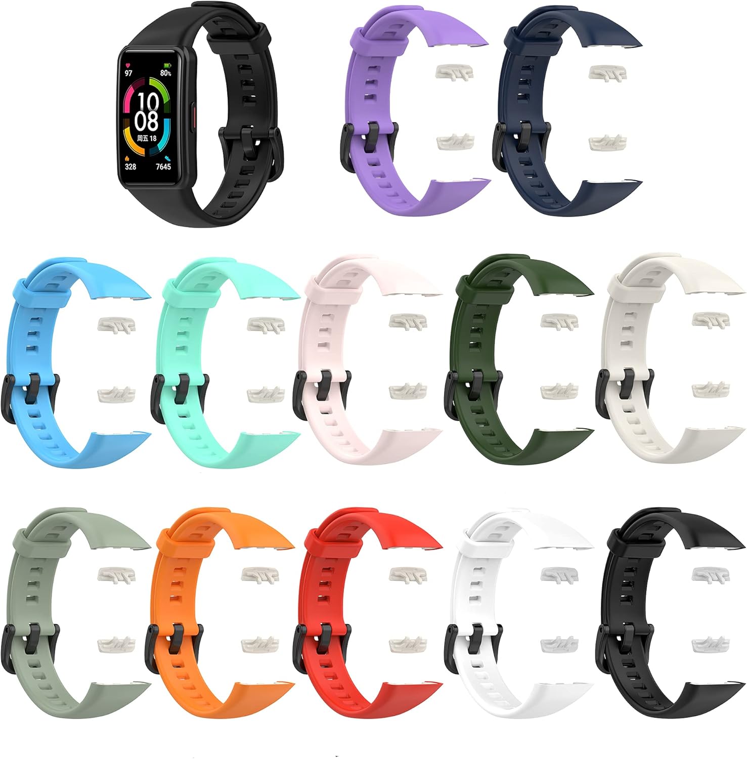 Senter Band for Honor Band 6 Band,Soft Silicone Sport Replacement Strap Band Compatible with Honor Band 6 Smart Watch