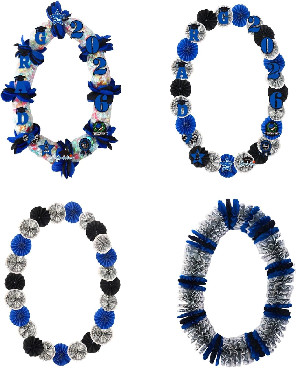 JUNEBRUSHS Graduation Money Lei Candy Leis DIY Grad Hawaiian Necklace for Senior High School College Grad Party Accessories