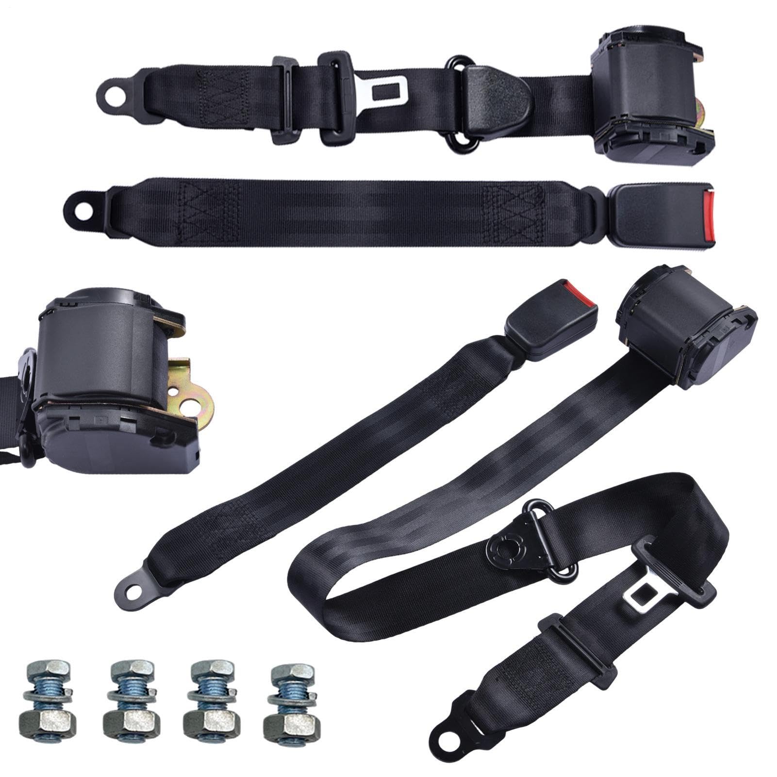 2 piezas de repuesto para cinturón de seguridad, 3 mx 48 mm, universal, automático, de tres puntos, para sedán, camiones, caravanas, vehículos y remolques, asientos delanteros y traseros