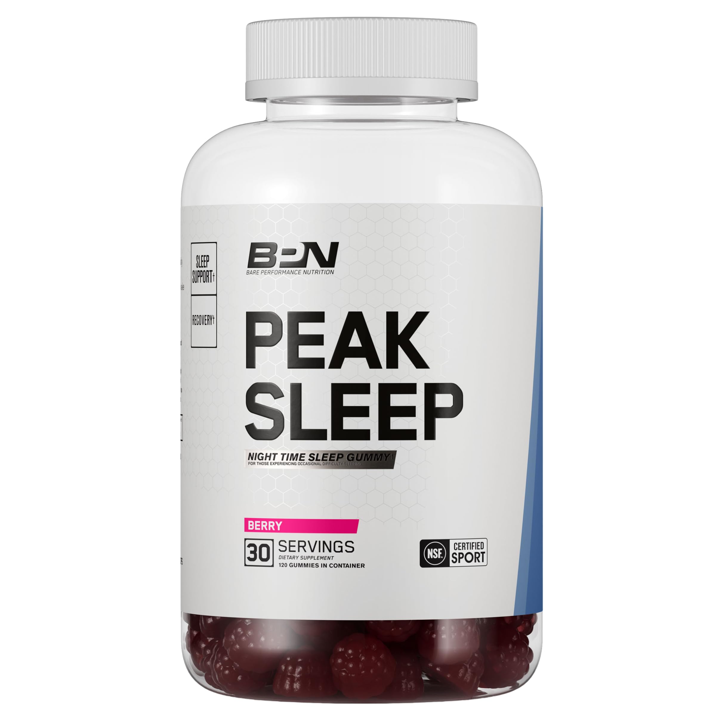BPN Peak Sleep Gummy, Sleep Aid & Recovery Support Supplement, Berry