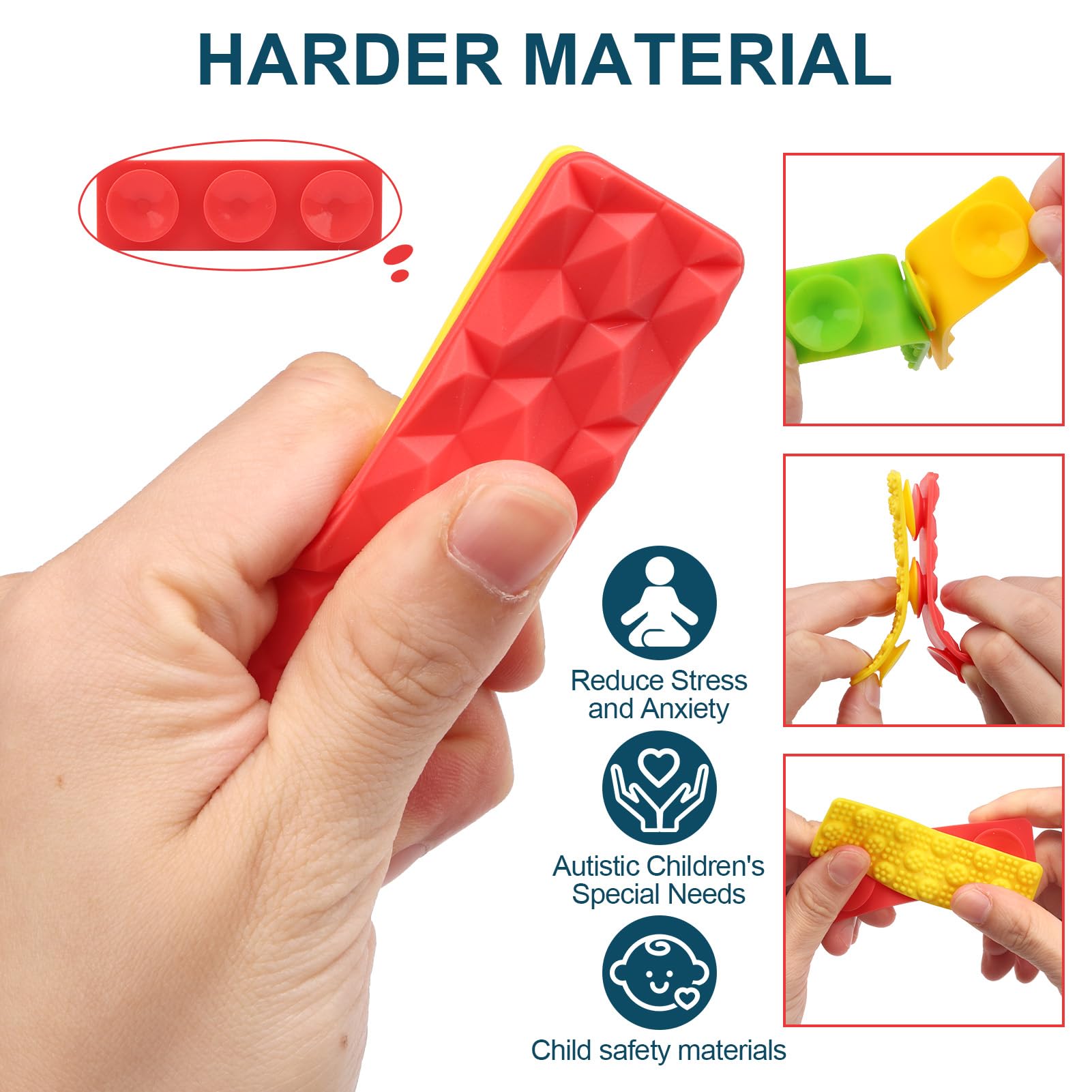8 Pack Textured Sensory Suction Fidget Toys for Kids Adults Quiet Sensory Strips Stickers Autism ADHD Calming Anxiety Stress Relief Classroom Desk Must Have Christmas Stocking Stuffers Gifts