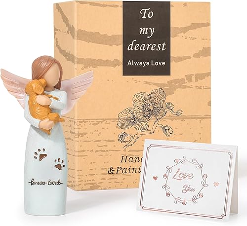 Miniatura 5 de Regalos conmemorativos para perros, figuras de la amistad de niña ángel con perro, regalos conmemorativos para perros por pérdida de perro, regalos