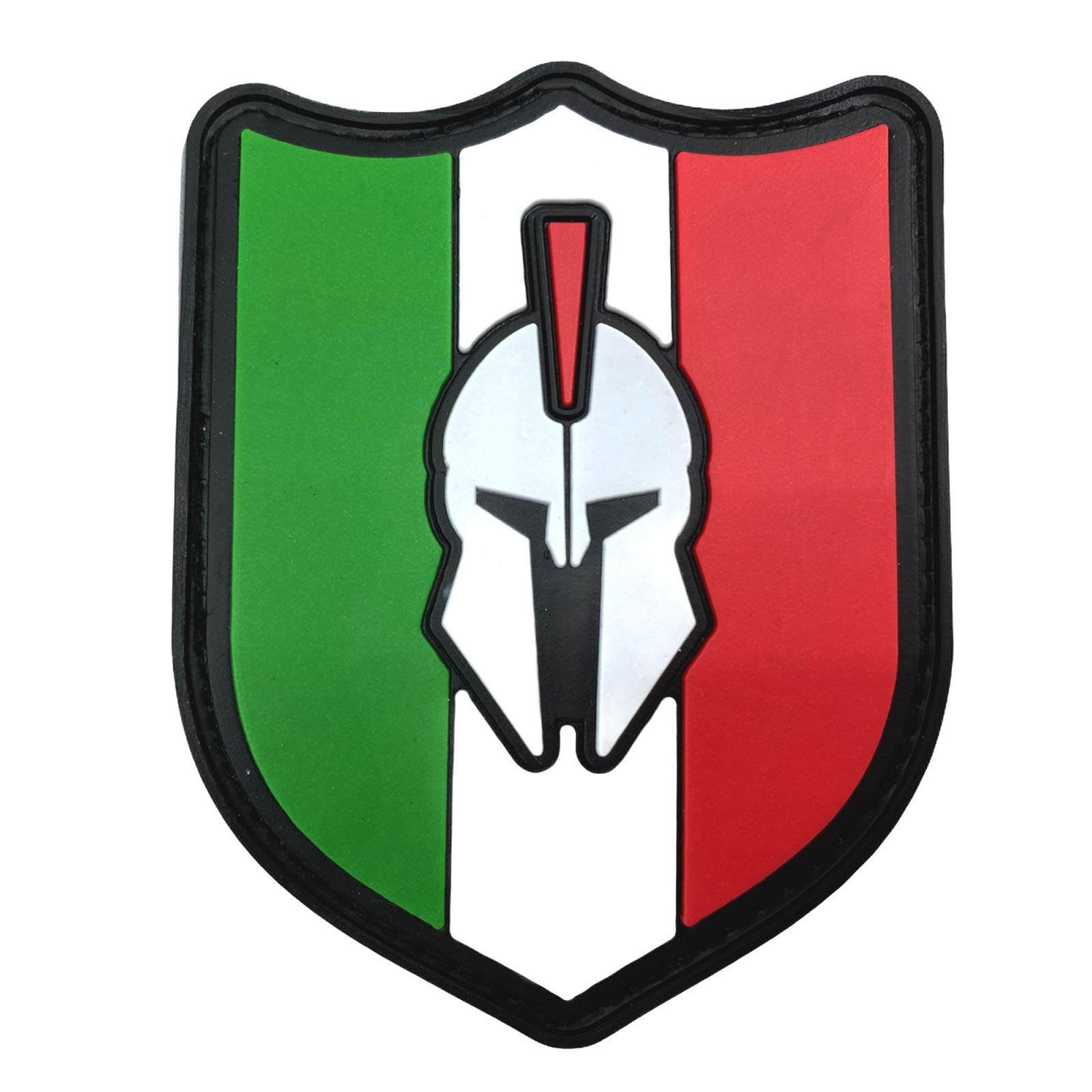 Toppa Italiana Bandiera Diagonale PVC - 80x50 Mm, Gancio Per Giubbotti Tattici, Airsoft E Cosplay