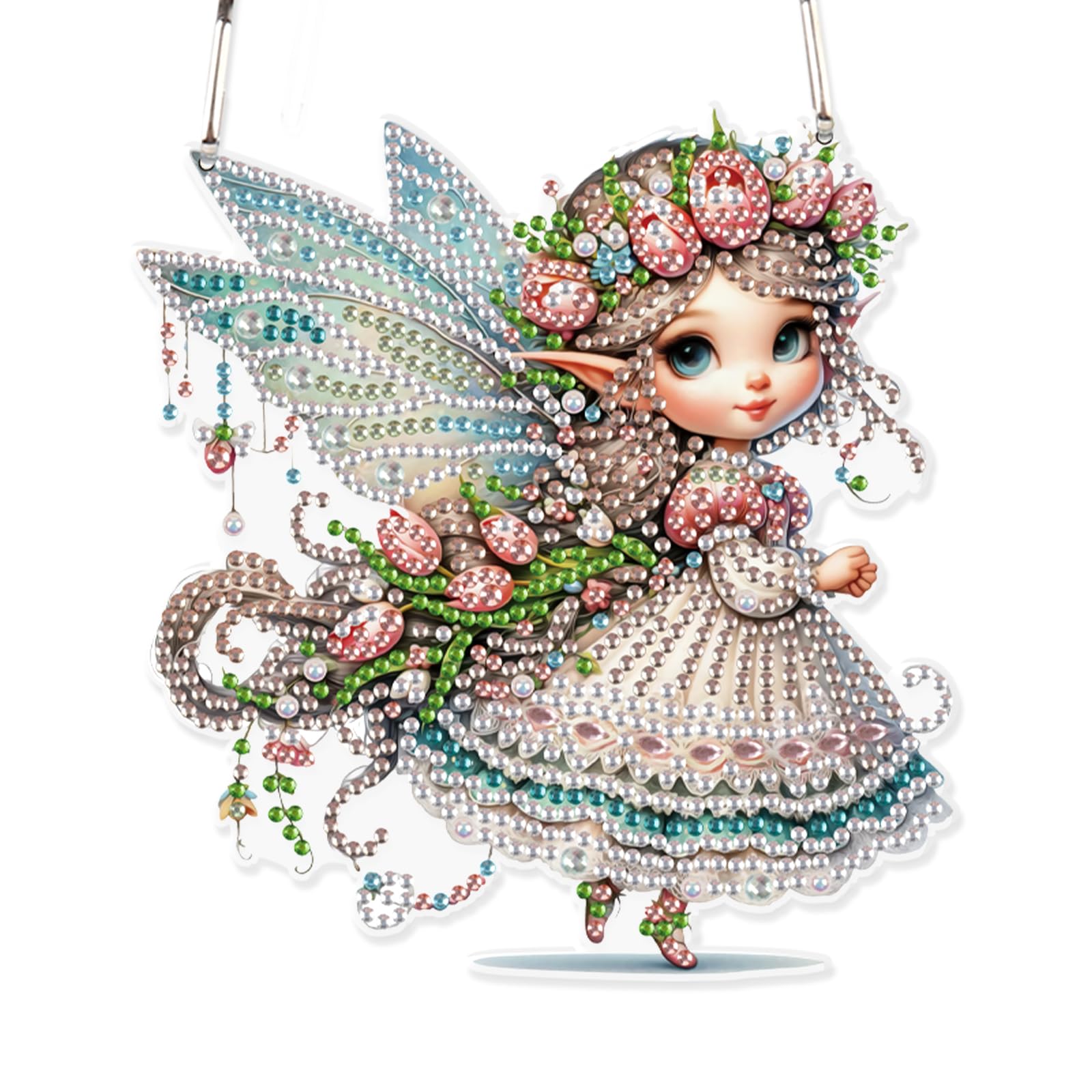 AiYuanzsh Butterfly Elf 5D Diamond Painting Hanging Ornament Kit, Special Shaped Crystal Rhinestone Suncatcher Craft, DIY Diamond Art Pendant Decoration for Home Office, Gift for Adults