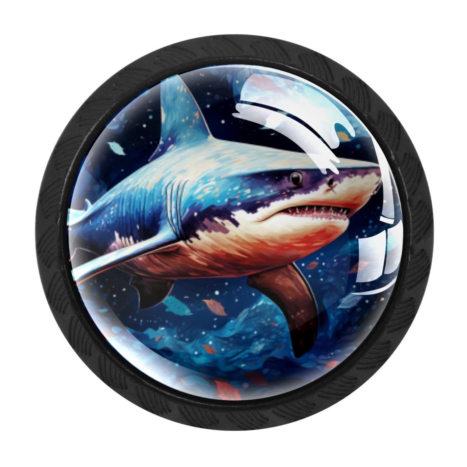 Chenzzzz Multicolored 06 Starry Sky Shark Drawer Knobs Pull Handle Crystal Glass Circle Shape Cabinet Drawer Pulls Cupboard Knobs With Screws For Kitchen Cupboard Dresser Wardrobe Etc