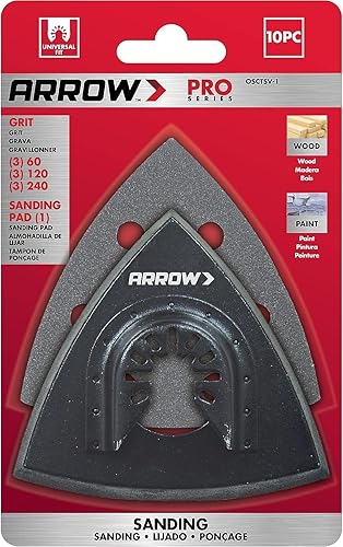 Miniatura 4 de Arrow OSCTSV-1 - Kit de lijado multiusos para herramientas oscilantes para madera y metal, universal, se adapta a la mayoría de multiherramientas,