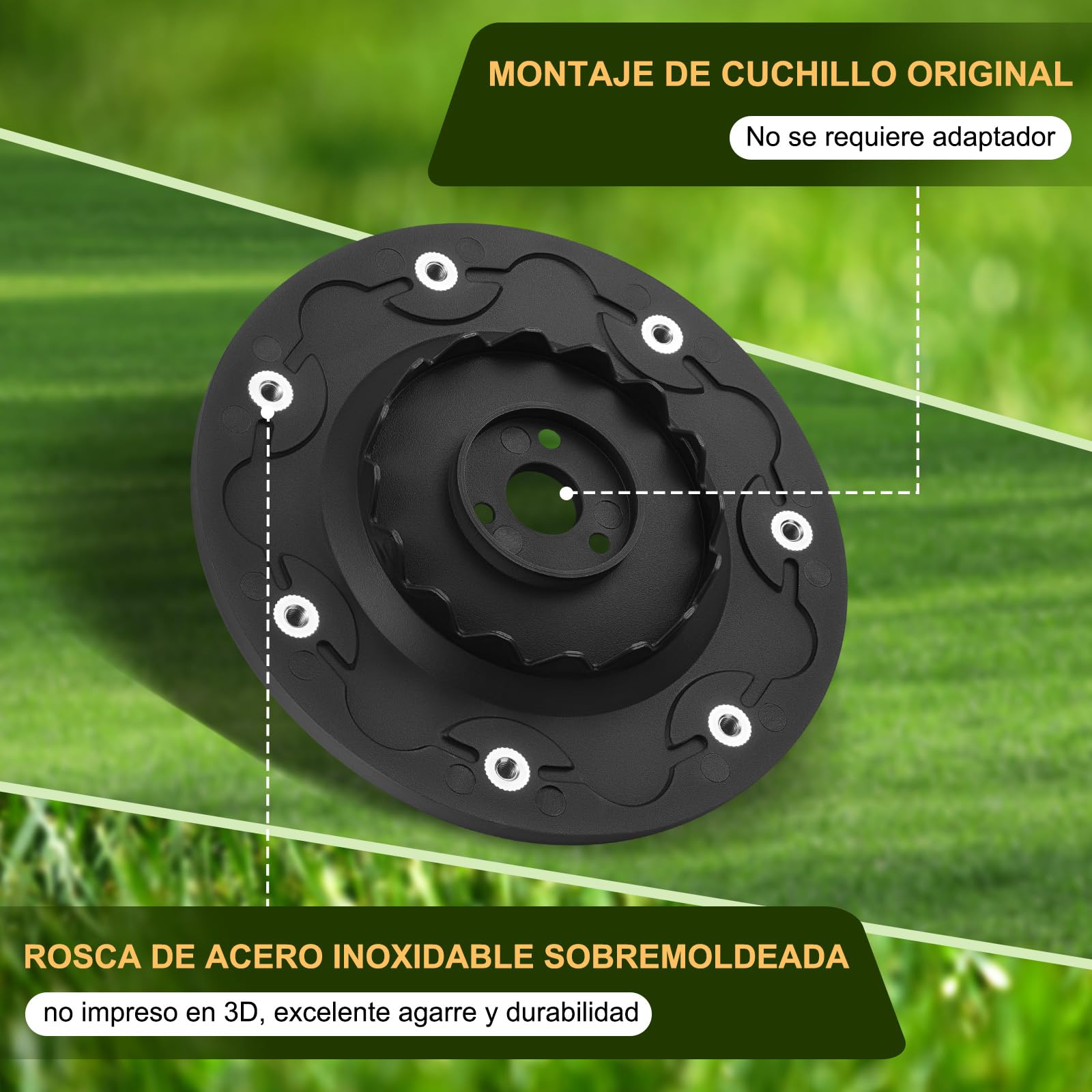 [ACTUALIZACIÓN] 2 Discos de Cuchillo + 14 Cuchillas compatibles con Mammotion YUKA 1500 2000 3000 (hasta el año Modelo 2024), Disco de Cuchilla para cortacésped robótico