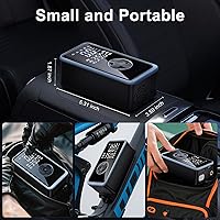 Vista 5 de Inflador de neumáticos, compresor de aire portátil, bomba de aire de 150 PSI para neumáticos de automóvil, bomba eléctrica inalámbrica para Negro