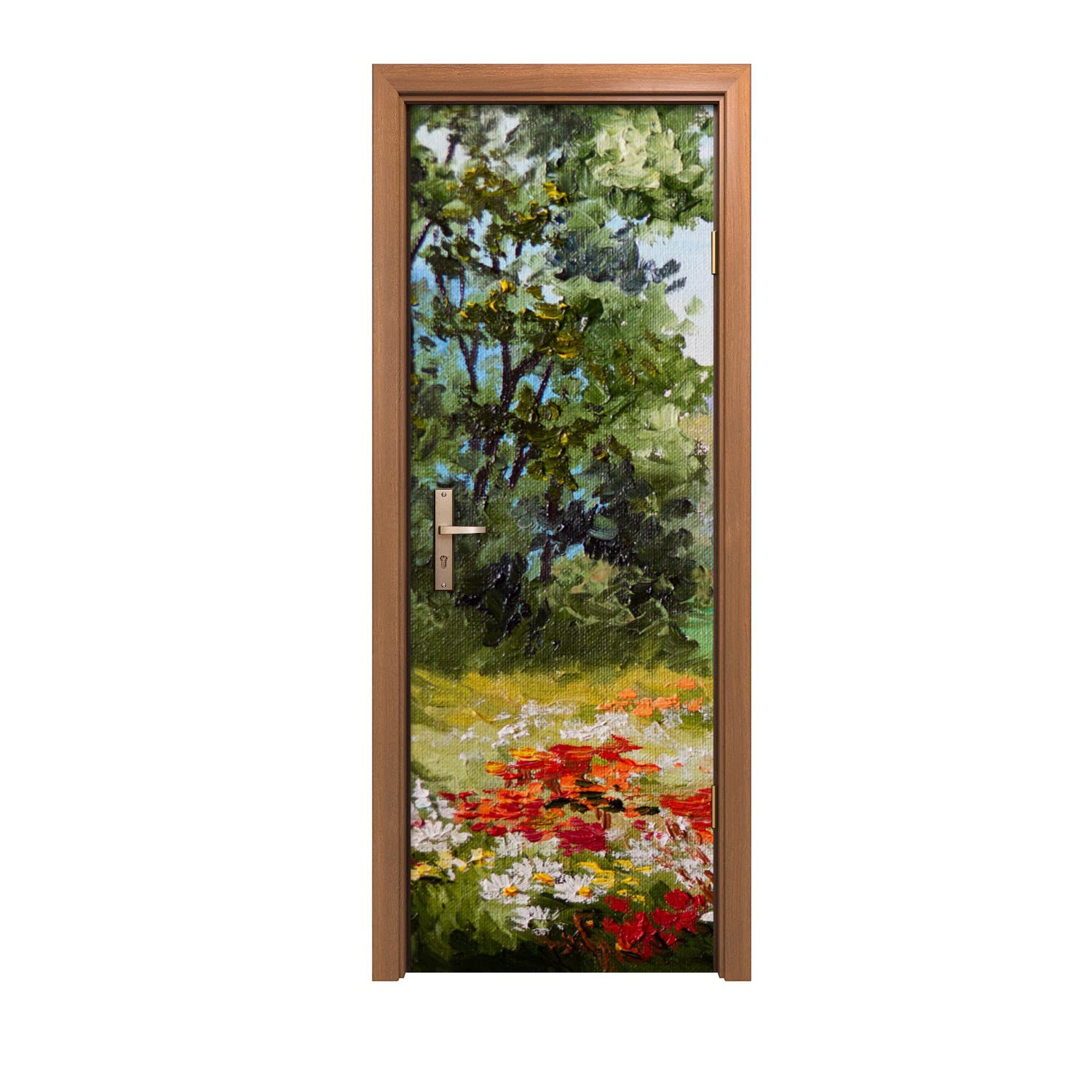 Autocollant de porte 70x200cm faune fleurs décoration murale sticker de porte design