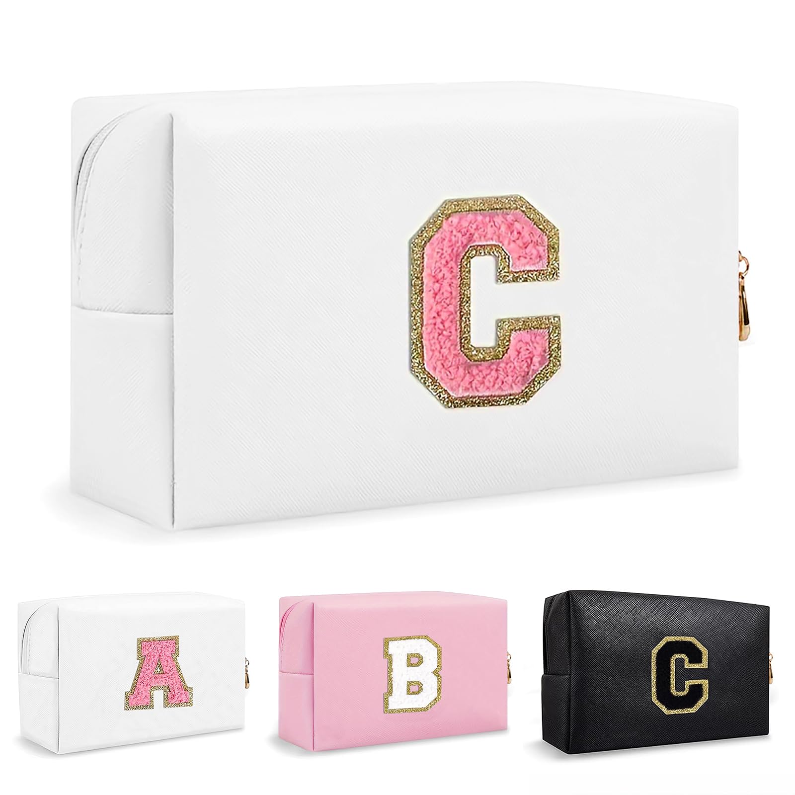 Bolsa de Maquillaje, Bolsa de Cosméticos Impermeable de Viaje, PU Cuero, Neceser de Baño, Bolsa De Aseo Y Almacenamiento para Mujer,Cosas Preppy para niñas Adolescentes (Letra A-Z) — view 131
